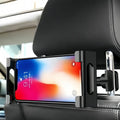 360-Degree Rotatable Car Rear Headrest Tablet Holder - 360° Angle Dial, Telescopic Stable Seat Mount, Fits 5-13" Devices, Back Seat Ipad Stand Mounts & Holders, Black Automotive Interior Accessory