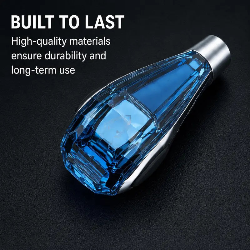 LED Crystal Gear Shift Knob, Touch Activated 7-Color RGB Light up Gear Shifter, USB Rechargeable Diamond-Cut Illuminated Shift Handle, Car Interior Upgrade Accessory Car Accessories Shifter Knobs Interchangeable Knob Gearshifter
