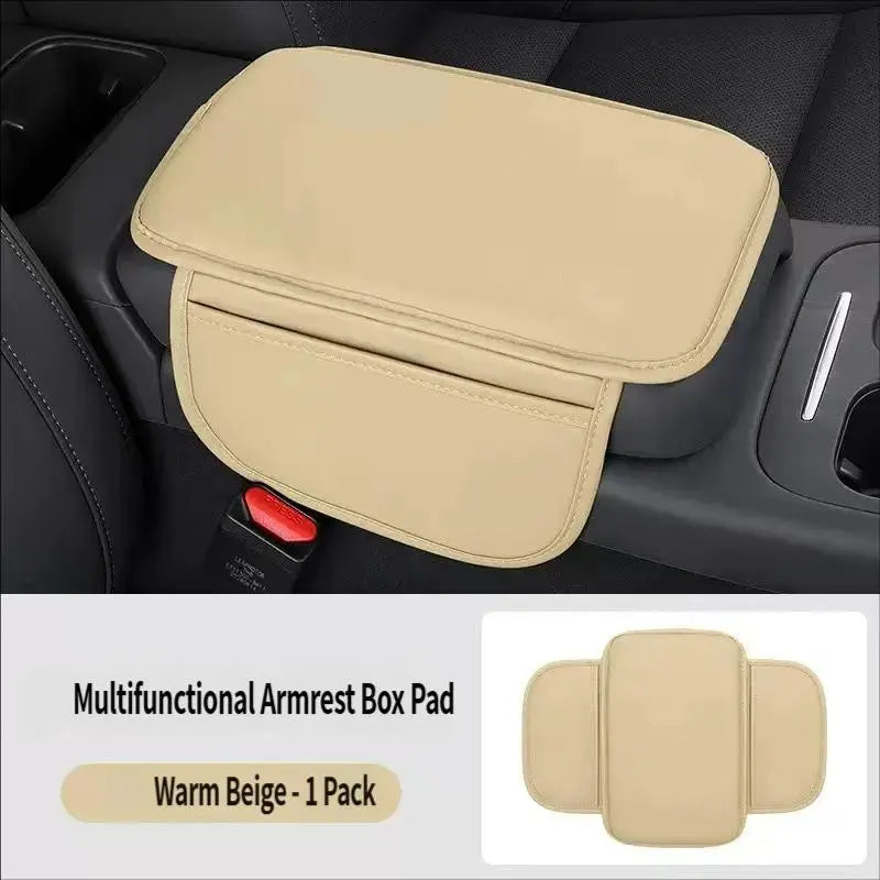 New Universal All-Season Car Armrest Box Mat — Upgraded Protective Pad with Storage Pocket, Non-Slip and Wear-Resistant Car Interior Accessories