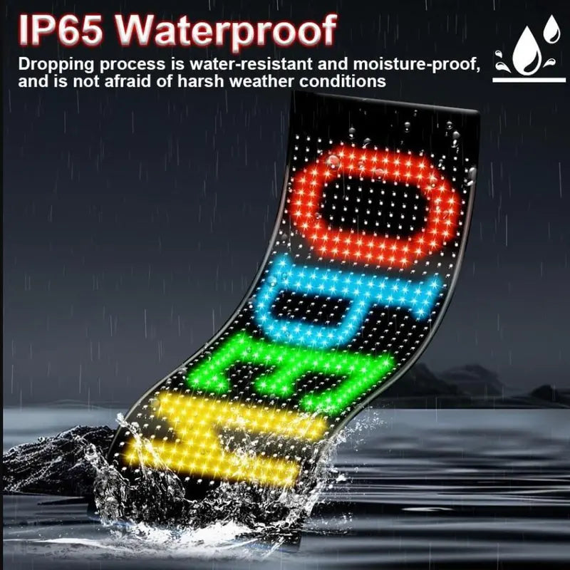 2 PCS LED Eyes for Car Windshield 19.37'' X 4.33'', Programmable Animated Devil Eyes Light for Windshield, APP Control Customizable LED Matrix Display for Cars, Suvs