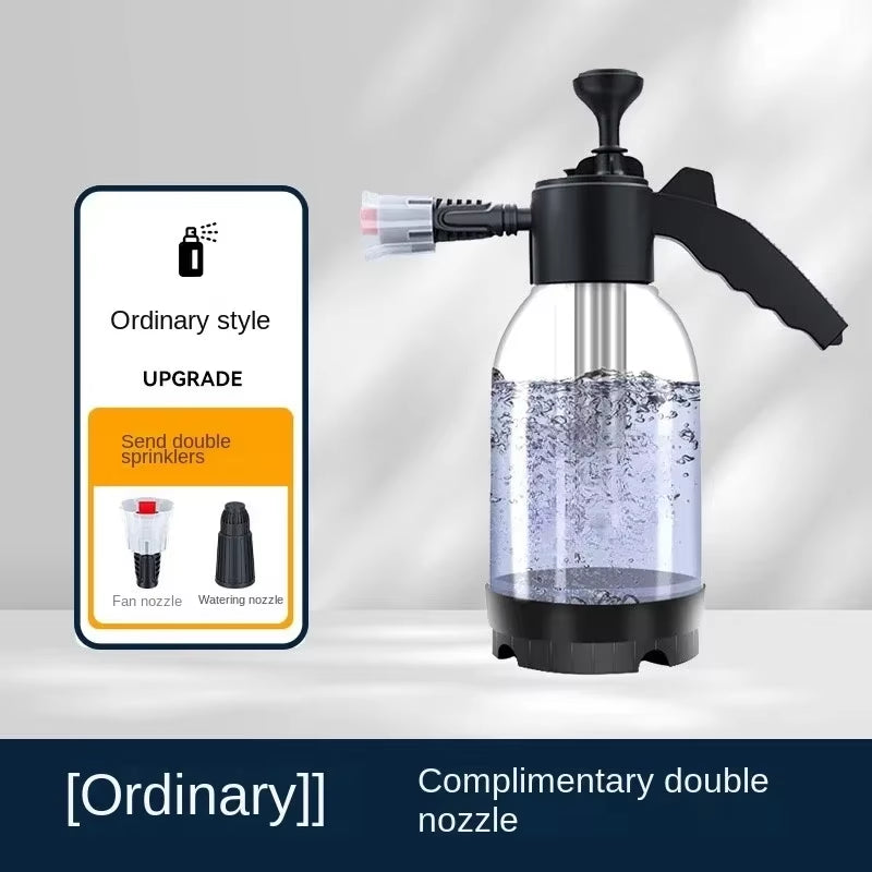 Manual Pneumatic Foam Car Wash with 3 Kinds of Nozzles Spray Bottle Window Cleaning 2L