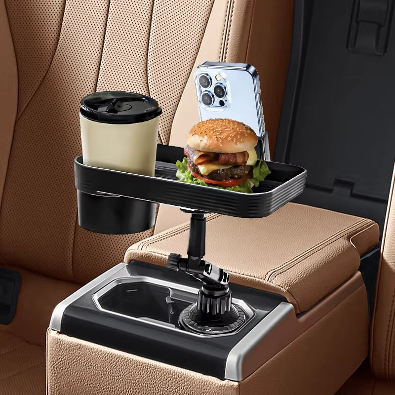Adjustable Car Cup Holder Tray 360 Degree Rotatable Car Table for Phone Slot Food Organized Drink Holder in Car Accesories