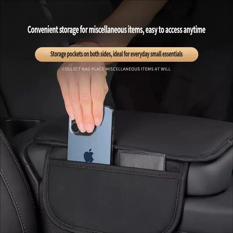 New Universal All-Season Car Armrest Box Mat — Upgraded Protective Pad with Storage Pocket, Non-Slip and Wear-Resistant Car Interior Accessories