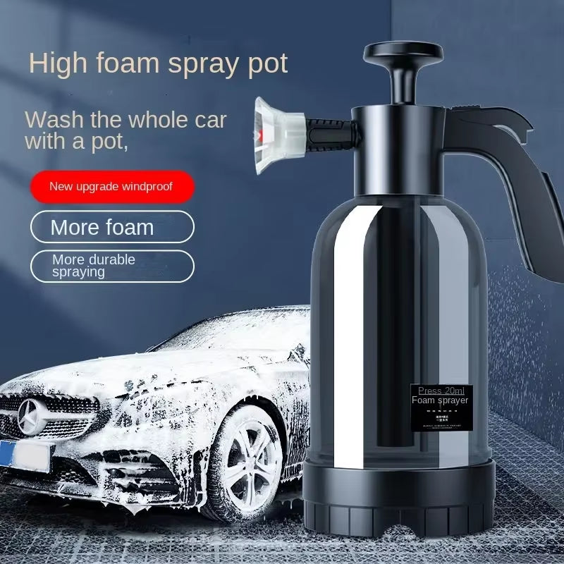 Manual Pneumatic Foam Car Wash with 3 Kinds of Nozzles Spray Bottle Window Cleaning 2L