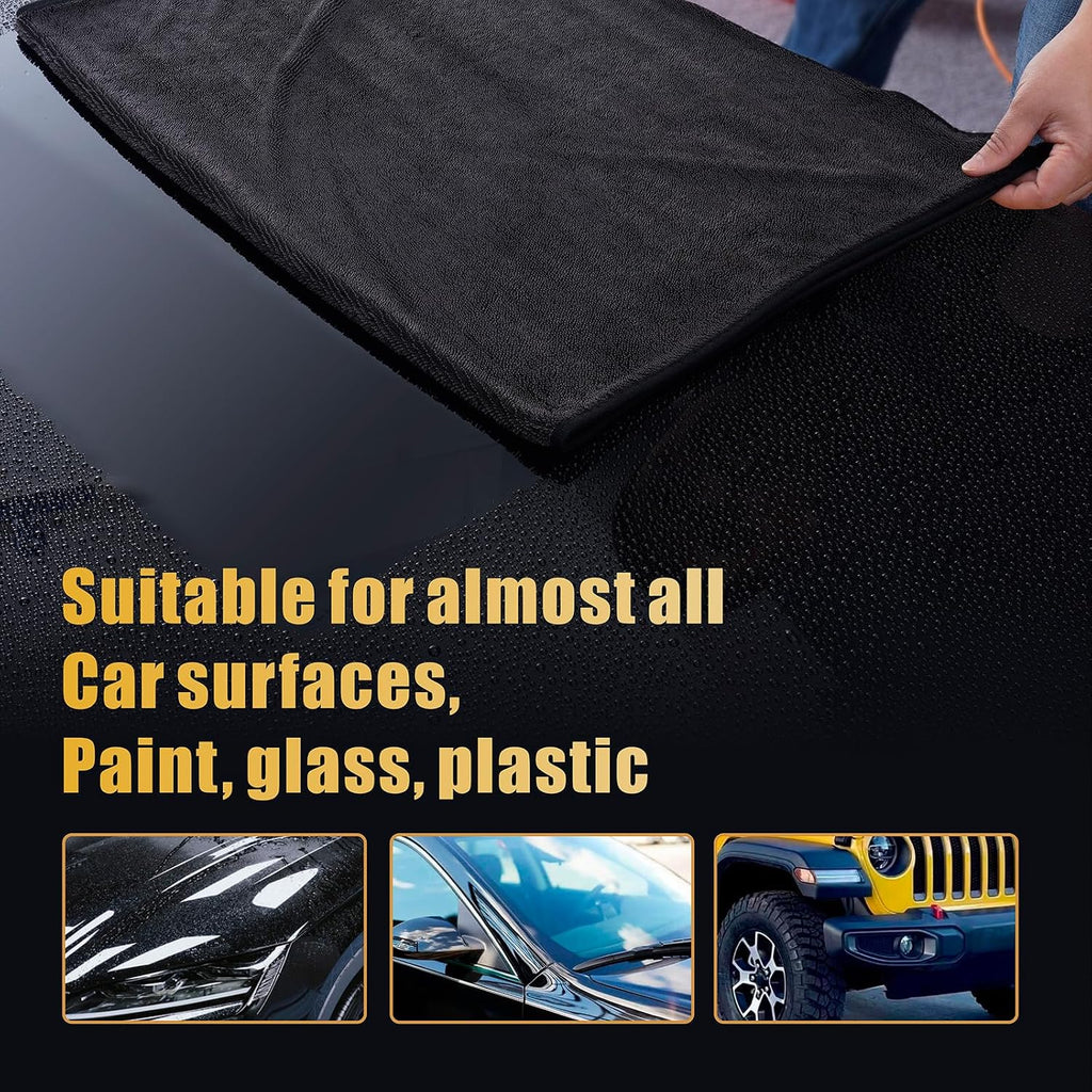 2-Pack Microfiber Car Drying Towel – Extra Large 24” X 36”, Streak-Free, Scratch-Free, and Ultra-Absorbent for Effortless Car Detailing