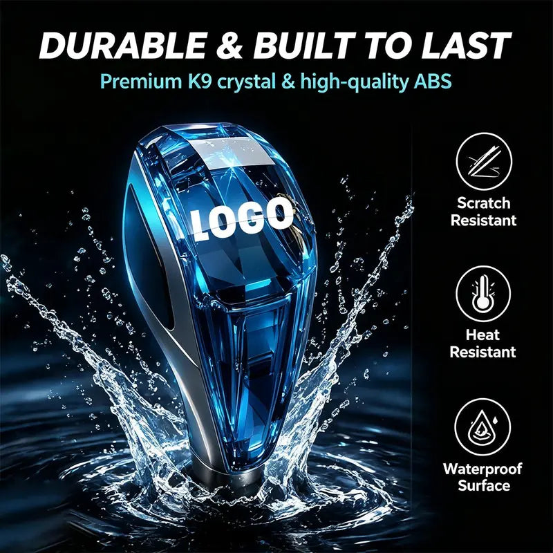 LED Crystal Gear Shift Knob, Touch Activated 7-Color RGB Light up Gear Shifter, USB Rechargeable Diamond-Cut Illuminated Shift Handle, Car Interior Upgrade Accessory Car Accessories Shifter Knobs Interchangeable Knob Gearshifter