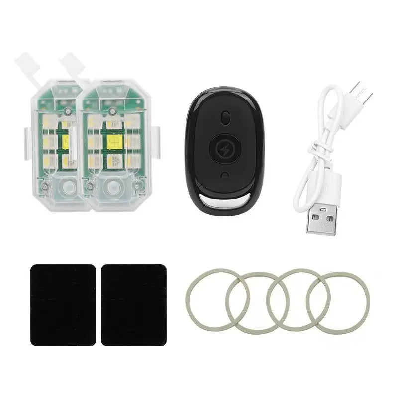 Wireless RGB LED Car Underglow Kit - Strobe Light Module, Remote Control, USB Rechargeable Carlights, Surface-Mount Automotive Accessory with Underglow LED Lights for Cars, Helmet & Drone Fit, Emergency Use