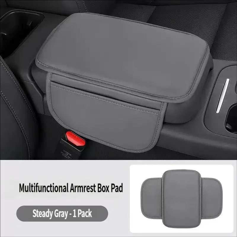 New Universal All-Season Car Armrest Box Mat — Upgraded Protective Pad with Storage Pocket, Non-Slip and Wear-Resistant Car Interior Accessories