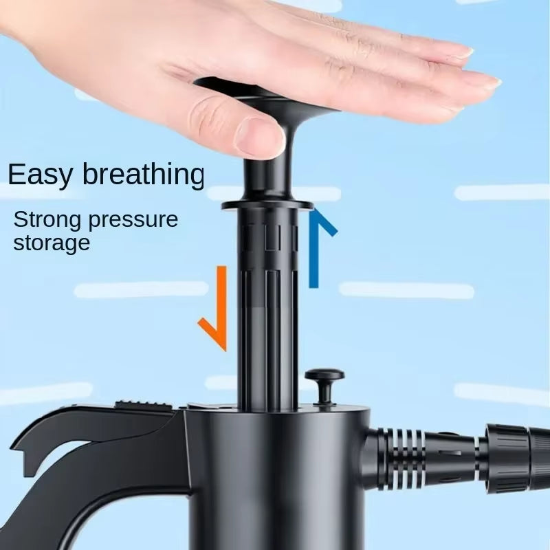 Manual Pneumatic Foam Car Wash with 3 Kinds of Nozzles Spray Bottle Window Cleaning 2L