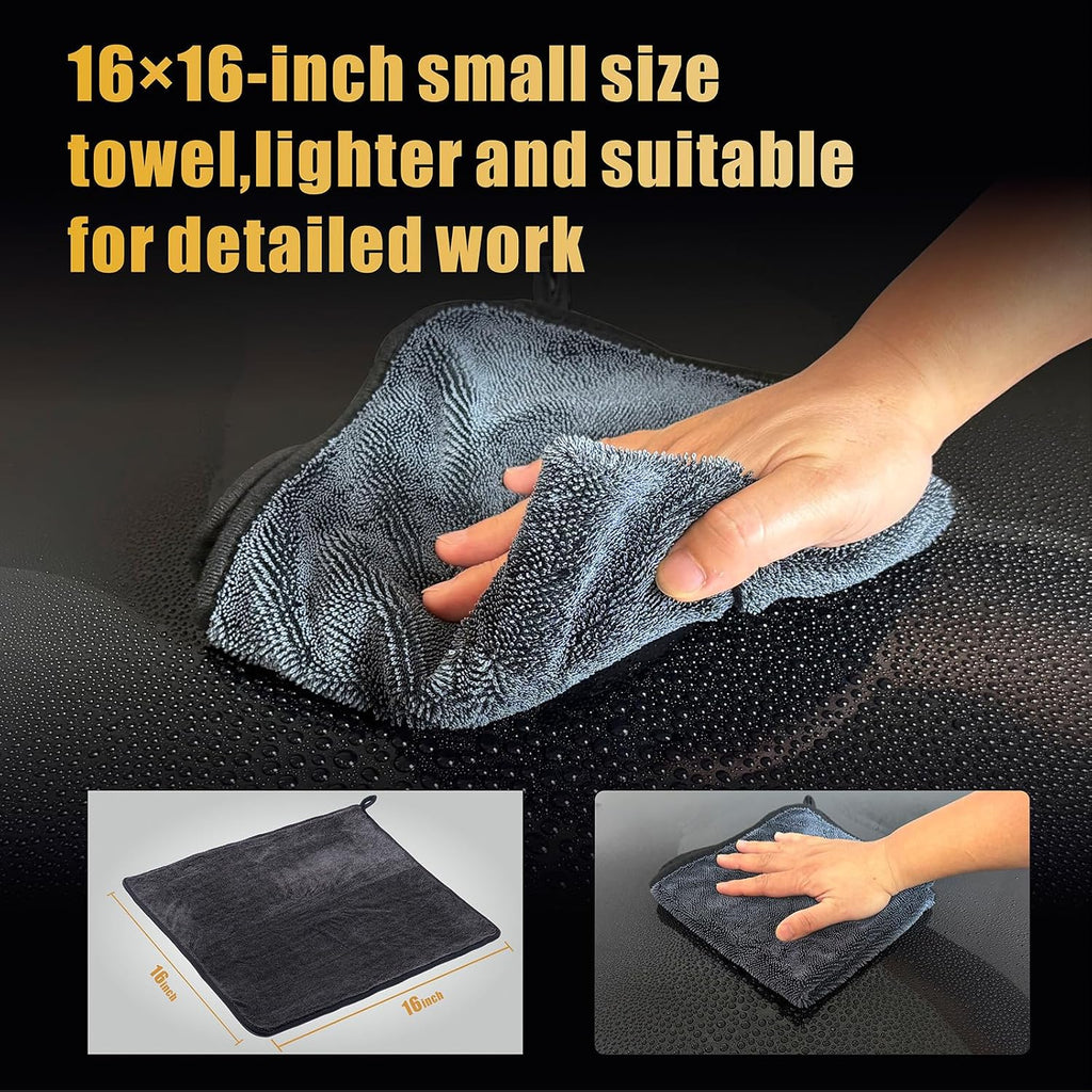 2-Pack Microfiber Car Drying Towel – Extra Large 24” X 36”, Streak-Free, Scratch-Free, and Ultra-Absorbent for Effortless Car Detailing