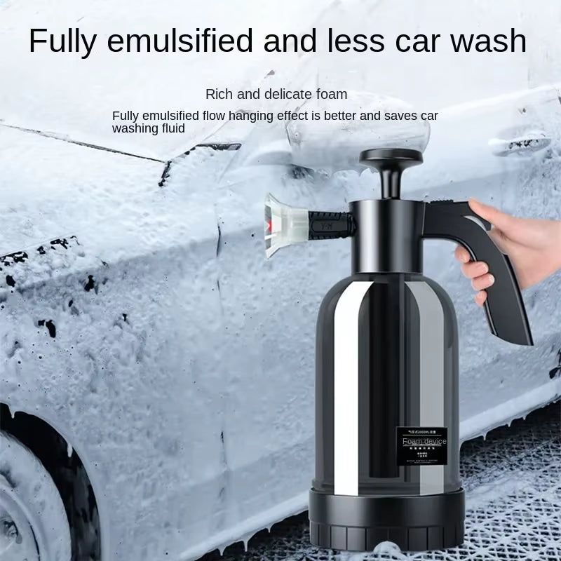 Manual Pneumatic Foam Car Wash with 3 Kinds of Nozzles Spray Bottle Window Cleaning 2L