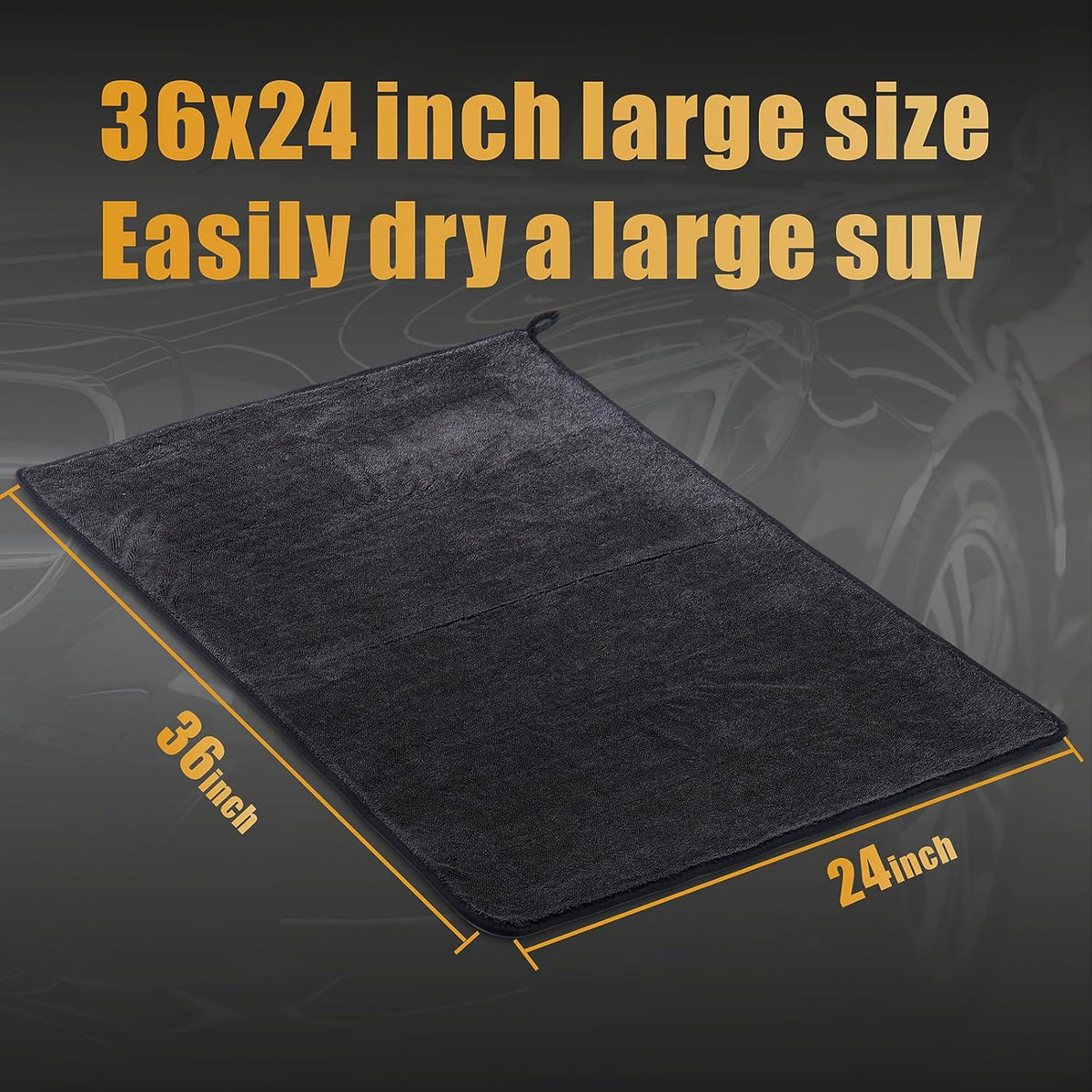 2-Pack Microfiber Car Drying Towel – Extra Large 24” X 36”, Streak-Free, Scratch-Free, and Ultra-Absorbent for Effortless Car Detailing