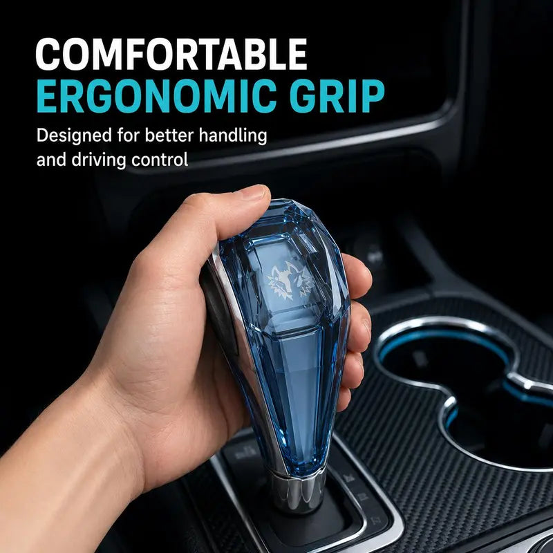 LED Crystal Gear Shift Knob, Touch Activated 7-Color RGB Light up Gear Shifter, USB Rechargeable Diamond-Cut Illuminated Shift Handle, Car Interior Upgrade Accessory Car Accessories Shifter Knobs Interchangeable Knob Gearshifter