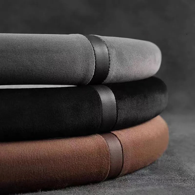 Suede Cover for All Seasons Auto Steering Wheel Cover Ultra-Thin Non-Slip D-Shaped round Breathable Car Steering Wheel Protector
