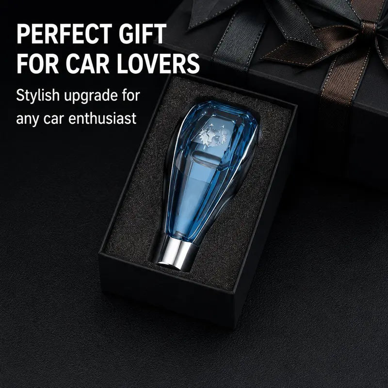 LED Crystal Gear Shift Knob, Touch Activated 7-Color RGB Light up Gear Shifter, USB Rechargeable Diamond-Cut Illuminated Shift Handle, Car Interior Upgrade Accessory Car Accessories Shifter Knobs Interchangeable Knob Gearshifter